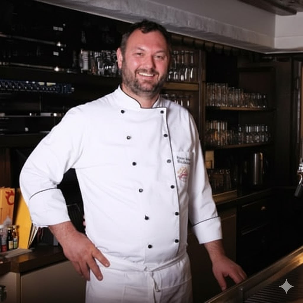 Rudi Hetzel vor der Theke