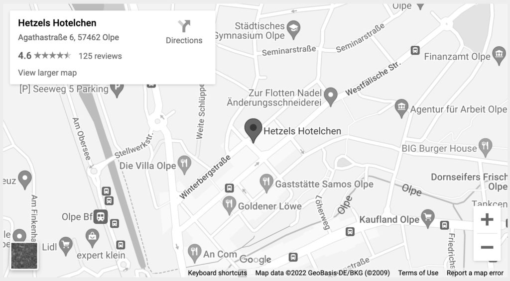 Standort Hetzels Hotelchen